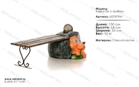 мебель из полистоуна скамейка ёж с грибом U07879М