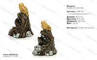 фонтан сова на камнях из стеклопластика U08193