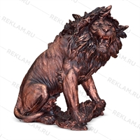 бронзовая парковая скульптура лев